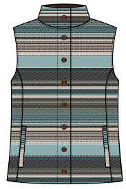 CINCH WOMENS REVERSIBLE VEST (TURQ/BROWN)