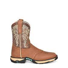 CORRAL WOMENS SQUARE TOE BROWN BOOTS