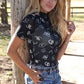 Cruel Denim Sheer Navy Branded Mesh Top CTK7533001