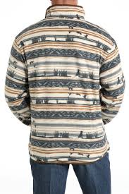 CINCH CREAM AND GREY PRINT - MEN SWEATER - MWK1514022