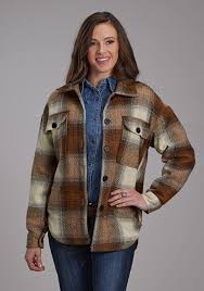 ROPER WOMEN'S HERRINGBONE PLAID SHACKET