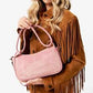 American Darling Cross Body I Hand Tooled Suede Genuine Leather Women Bag-PINK
