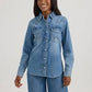 Wrangler Women's Classic Denim Slim Western Snap Shirt