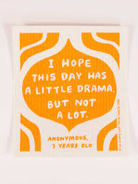 I HOPE THIS DAY HAS A LITTLE DRAMA BUT NOT ALOT DISH CLOTH