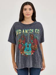 Wrangler Women's Acid Wash Oversized Tee