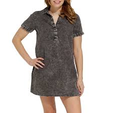 HOOEY WOMENS Denali Denim Chambray Shirt Dress