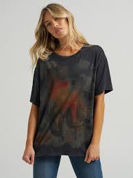 Women Wrangler x Lainey Wilson Horse Oversized Tee in Wild Horses