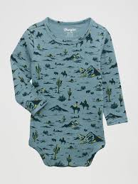 WRANGLER INFANT DESERT PRINT ONESIE BLUE