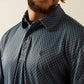 ARIAT MENS ALL OVER PRINT NEWSBOY BLUE POLO SHIRT