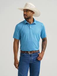 WRANGLER MENS PERFORMANCE POLO AIRY BLUE