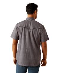 Ariat Men's Grey VentTEK Western Fitted Snap Short Sleeve Shirt