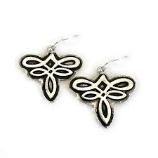 Dyecut Bootstitch Dangle Earrings - Silver