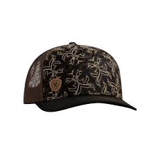 Ariat Ladies Cap R112 SnapBack Stitched Panels Black Brown A3000897107