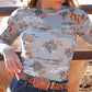 CRUEL WOMENS MESH TOP-BLUE DESIGN