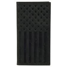 JUSTIN YOUTH GENUINE LEATHER GRAPHITE FLAG JR RODEO WALLET