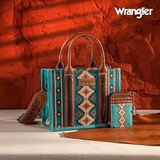 Wrangler Aztec Small Tote/Crossbody and Card Case Set 2Pc