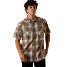 ARIAT RETRO HELIX DARK GULL PLAID - MENS SHIRT - 10073574
