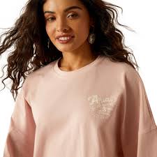 ARIAT WOMENS CANVAS OVERSIZED LS TSHIRT