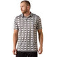 ARIAT MEN'S All Over Print Fitted Polo-PRISTINE WHITE GEO STRIPE