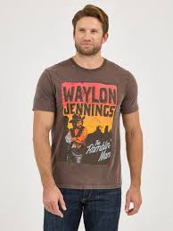 Wrangler Waylon Jennings Brown The Ramblin' Man Graphic Tee Shirt 112361068