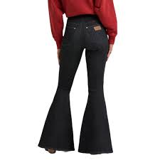 Women Wrangler x Lainey Wilson Pull On Bell Bottoms in Washed Black