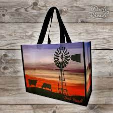 DUSTI RHOADS SUNSET COW SHOPPING BAG