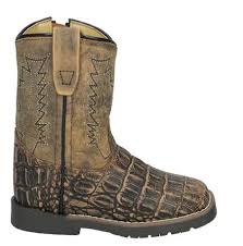 Smoky Mountain Sanded Black/Brown Autry Toddler Leather Western Boots 3541T