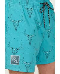 Rock & Roll Denim Men's Caribbean Long Horn Stretch Volley Shorts