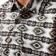 Ariat Boy's All Over Print Polo-PRISTINE GEOSTRIPE