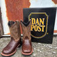 Dan Post Children/Youth Chocolate Brown Jet Ostrich Print Western Cowboy Boots