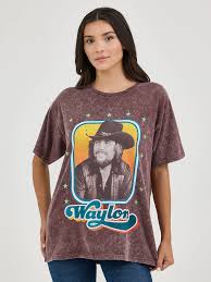 Wrangler® Women's Waylon Jennings Oversized Band Tee