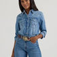 Wrangler Women's Classic Denim Slim Western Snap Shirt