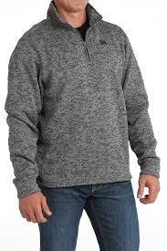 CINCH MENS 1/4 ZIP PULLOVER GREY