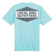 LOCAL GIRL Blue Tropics Diamond Crest SS Tee