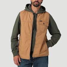 Wrangler Men's Quilt Lined Rancher Vest Tobacco Brown