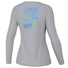 HUK WOMENS ALWAYS SUNNY PURSUIT PERFORMANCE CREW (HARBOR MIST)