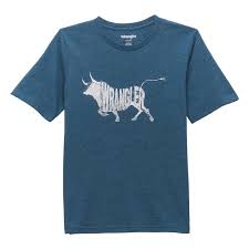 WRANGLER KIDS BULL TEE- DARK DENIM HEATHER