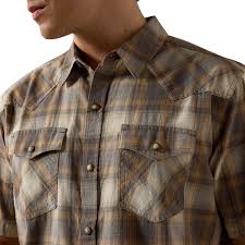 ARIAT RETRO HELIX DARK GULL PLAID - MENS SHIRT - 10073574