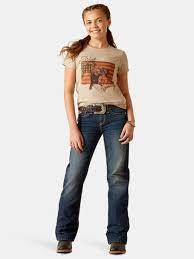 Ariat Youth X Rodeo Quincy Flag Rodeo Graphic Shirt Gold