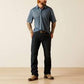 ARIAT MENS ALL OVER PRINT NEWSBOY BLUE POLO SHIRT
