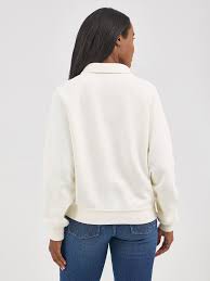 Wrangler Women's Retro® Half-Snap Collared Pullover in Cream