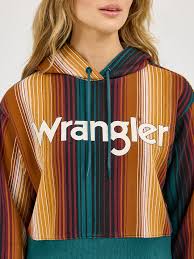 WRANGLER Women's Striped Serape Cropped Hoodie
