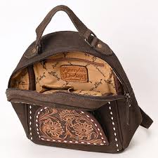 American Darling Chocolate Boot Stitch with Tooling Backpack
