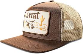 ARIAT OILSKIN DESERT PATCH BROWN - HATS CAP - A300094602