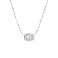 SPURWEST ULTRA MINI BUCKLE INITIAL NECKLACE (SILVER)