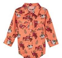 Wrangler Girls Orange Onesie - 112344395