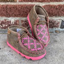 TWISTED X Infant's Chukka Driving Moc TWISTED WIRE PINK