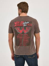 Wrangler Waylon Jennings Brown The Ramblin' Man Graphic Tee Shirt 112361068