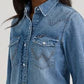 Wrangler Women's Classic Denim Slim Western Snap Shirt