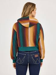 WRANGLER Women's Striped Serape Cropped Hoodie